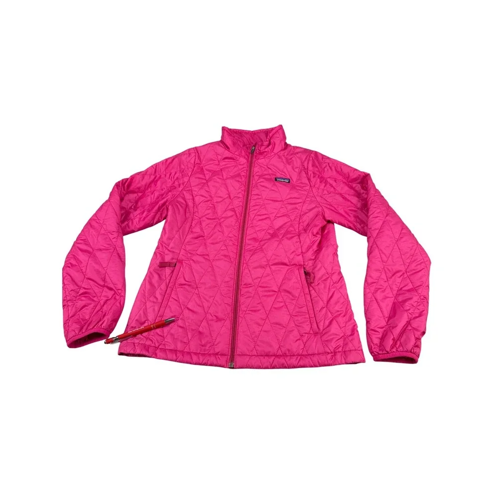 Patagonia Girls Nano Puff Jacket Pink Quilted Puffer Coat XL 14-16 STY68001
